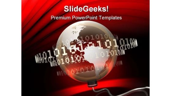 Glowing Digital Earth Business PowerPoint Themes And PowerPoint Slides 0311