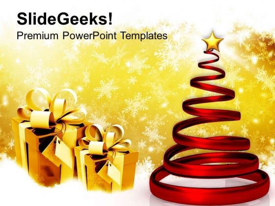 Glowing Spiral Christmas Tree Festival PowerPoint Templates Ppt Background For Slides 1112
