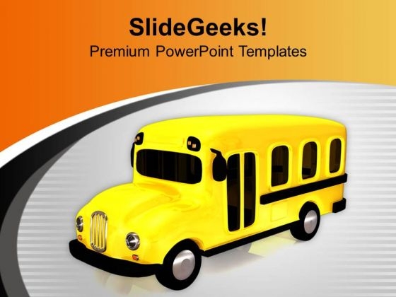 Go To School By Bus PowerPoint Templates Ppt Backgrounds For Slides 0613