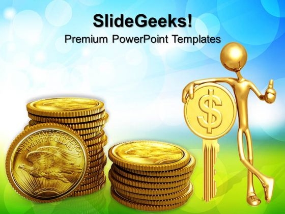 Gold American Eagle Coin Growth Money PowerPoint Templates And PowerPoint Themes 0712