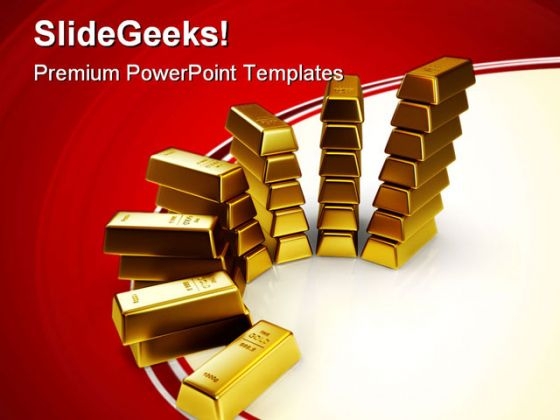 Gold Bars Finance PowerPoint Themes And PowerPoint Slides 0511