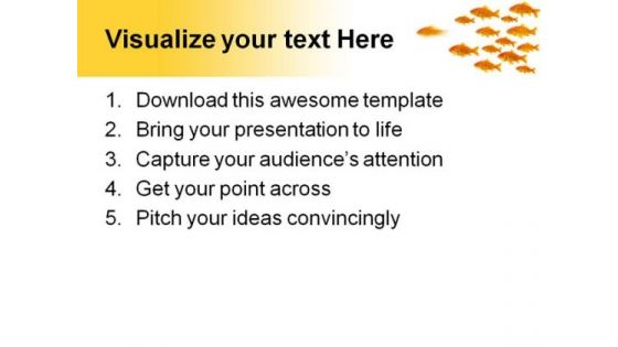 Gold Fish Leadership Animals PowerPoint Themes And PowerPoint Slides 0611