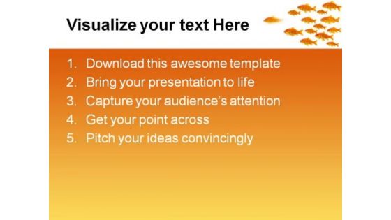 Gold Fish Leadership Animals PowerPoint Themes And PowerPoint Slides 0611