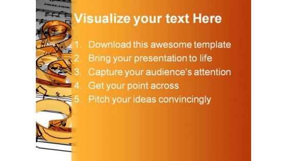 Gold Music Symbol PowerPoint Themes And PowerPoint Slides 0311