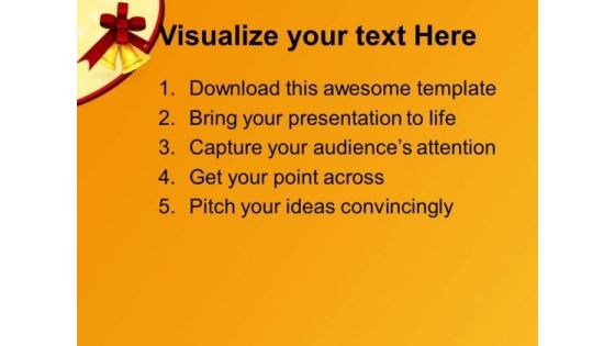 Golden Bells And Red Ribbon PowerPoint Templates Ppt Backgrounds For Slides 1212