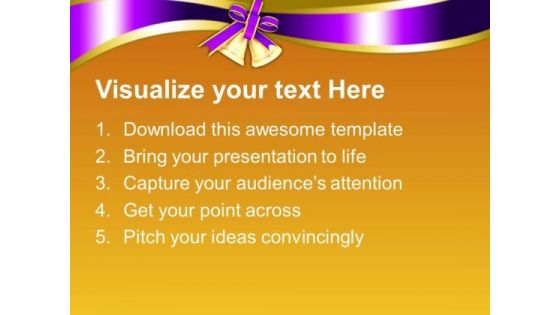 Golden Bells Christmas Theme PowerPoint Templates Ppt Backgrounds For Slides 1212