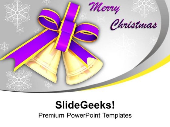 Golden Christmas Bells For Celebration PowerPoint Templates Ppt Backgrounds For Slides 0513