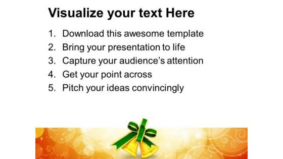 Golden Christmas Bells Holidays PowerPoint Templates Ppt Backgrounds For Slides 1212