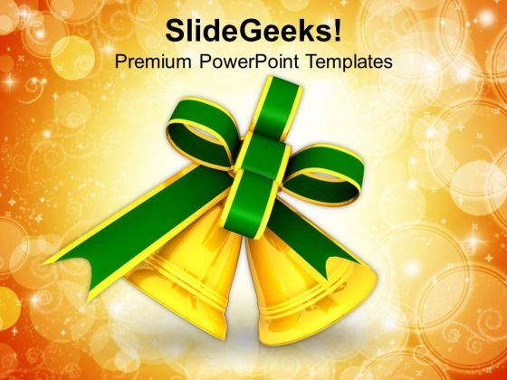 Golden Christmas Bells Holidays PowerPoint Templates Ppt Backgrounds For Slides 1212