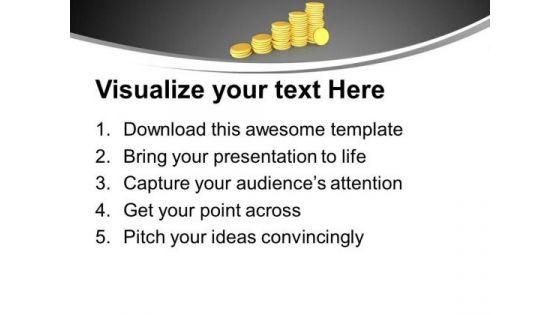 Golden Coins Arranged As Bar Graph PowerPoint Templates Ppt Backgrounds For Slides 0213