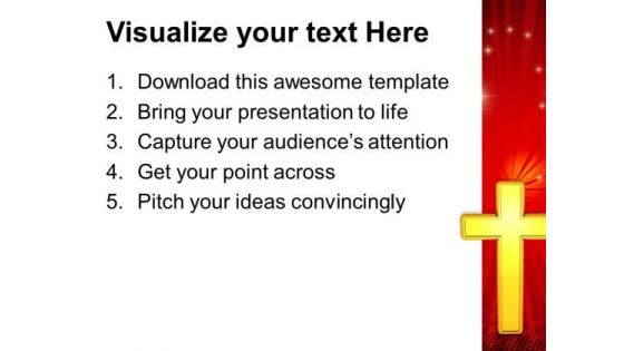Golden Cross Christian PowerPoint Templates And PowerPoint Themes 0812