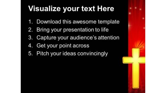 Golden Cross Christian PowerPoint Templates And PowerPoint Themes 0812