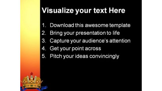 Golden Crown Leadership PowerPoint Backgrounds And Templates 1210