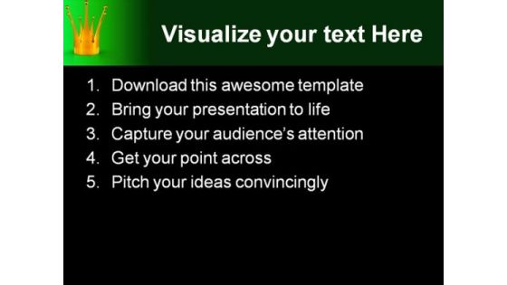 Golden Crown Metaphor PowerPoint Backgrounds And Templates 0111