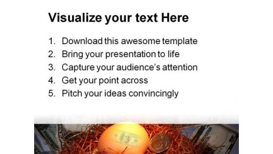 Golden Egg Money Business PowerPoint Backgrounds And Templates 1210