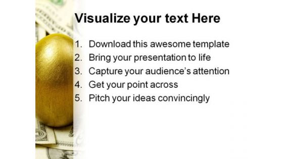 Golden Egg Money PowerPoint Template 0610