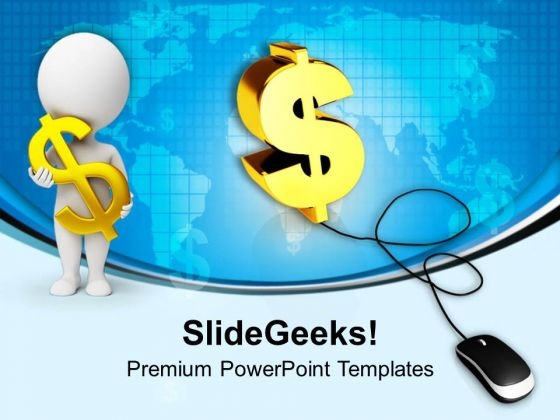 Golden Euro Sign With Computer Mouse PowerPoint Templates Ppt Backgrounds For Slides 0213