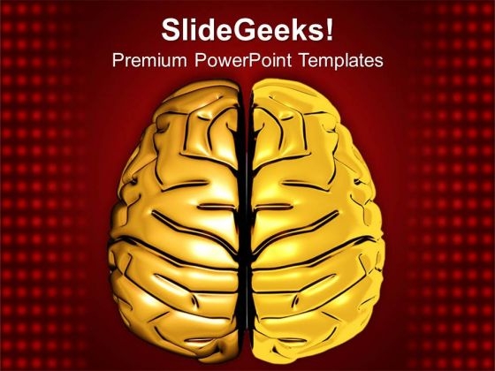 Golden Human Mind Graphics PowerPoint Templates Ppt Backgrounds For Slides 0513