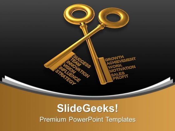 Golden Keys Combing Business Concept PowerPoint Templates Ppt Backgrounds For Slides 0113