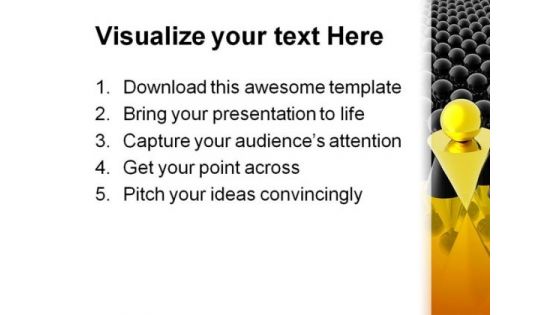 Golden Leader Of Management Leadership PowerPoint Themes And PowerPoint Slides 0311