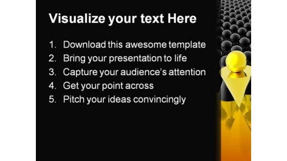 Golden Leader Of Management Leadership PowerPoint Themes And PowerPoint Slides 0311