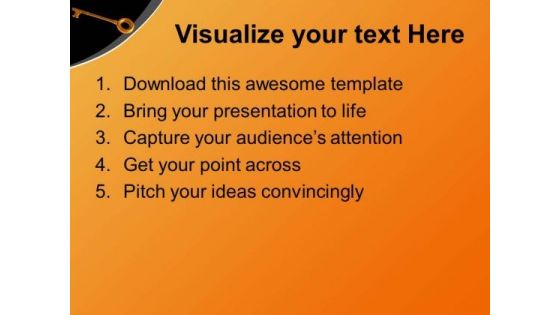 Golden Success Key PowerPoint Templates Ppt Backgrounds For Slides 0313
