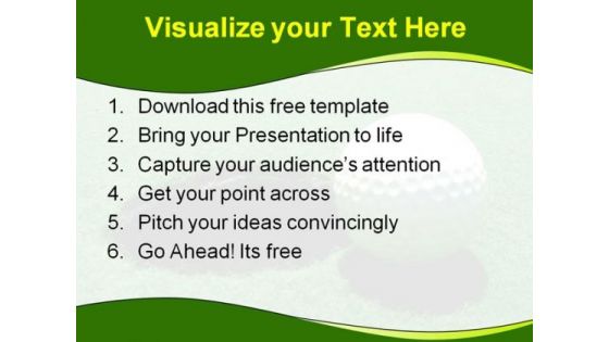 Sports Golf Ball PowerPoint Template