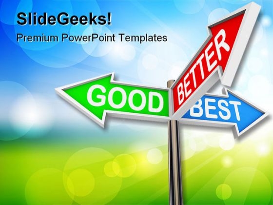 Good Better Best Choices Business PowerPoint Templates And PowerPoint Backgrounds 0411