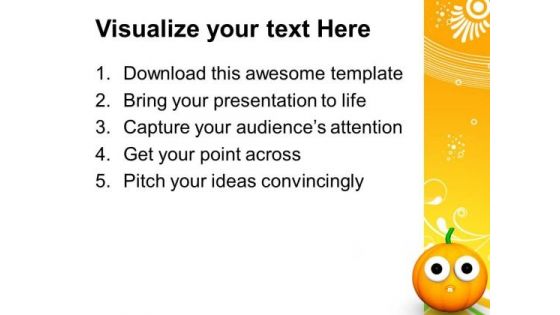 Goofy Scared Halloween Pumpkin Festival PowerPoint Templates And PowerPoint Themes 0812