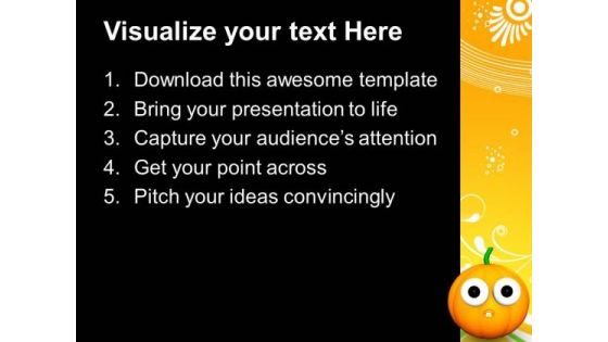 Goofy Scared Halloween Pumpkin Festival PowerPoint Templates And PowerPoint Themes 0812