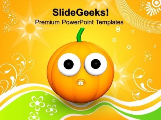 Goofy Scared Halloween Pumpkin Festival PowerPoint Templates And PowerPoint Themes 0812