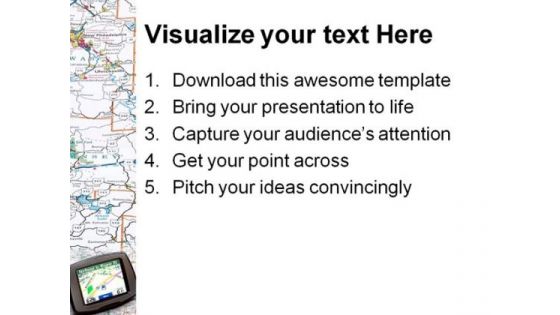 Gps Map Travel PowerPoint Template 1010