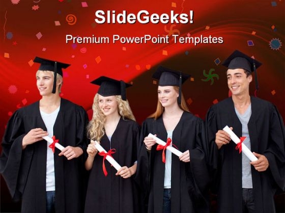 Graduate Friends Education PowerPoint Backgrounds And Templates 1210