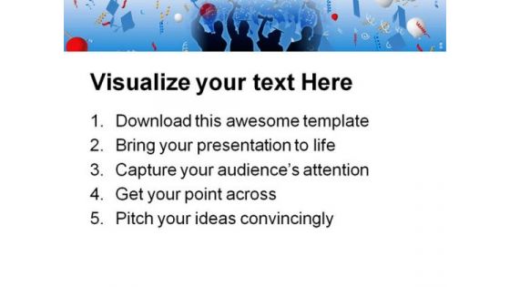 Graduation Students Celebrate Education PowerPoint Backgrounds And Templates 1210