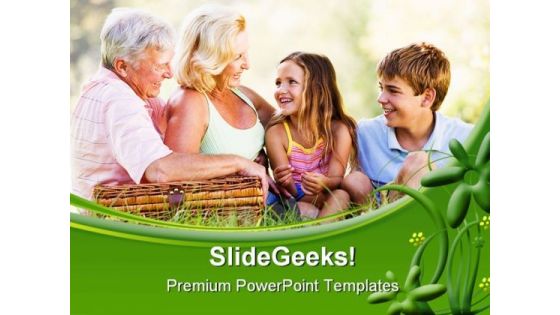 Grandparents With Children Holidays PowerPoint Themes And PowerPoint Slides 0411