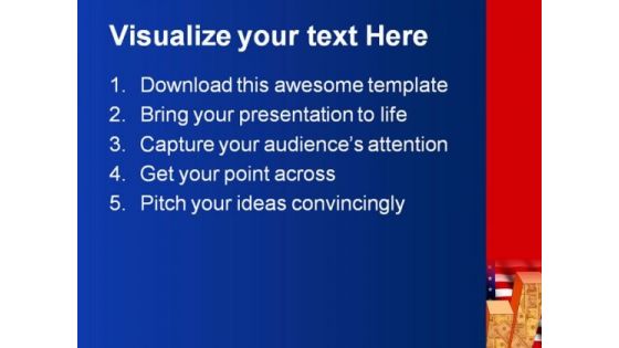 Graph With America Flag Americana PowerPoint Templates And PowerPoint Backgrounds 0711