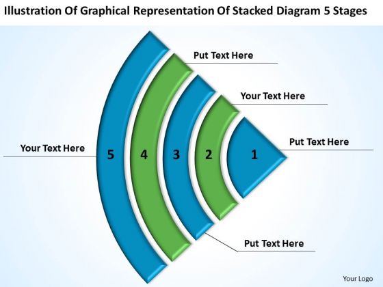 Graphical Representation Stacked Diagram 5 Stages Subway Business Plan PowerPoint Slides
