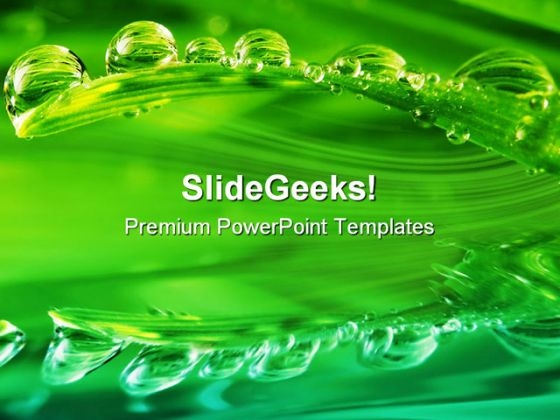 Grass With Water Drop Nature PowerPoint Backgrounds And Templates 1210