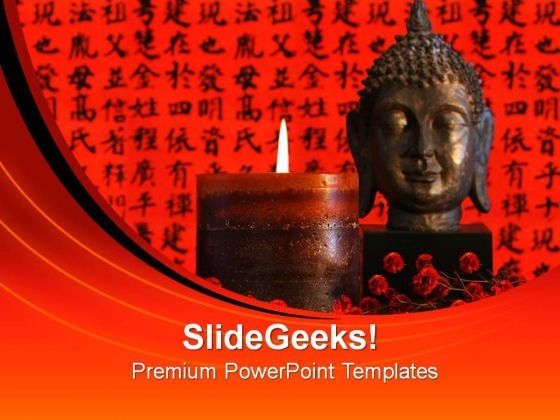 Great Buddha Worship Religion PowerPoint Templates And PowerPoint Themes 0812