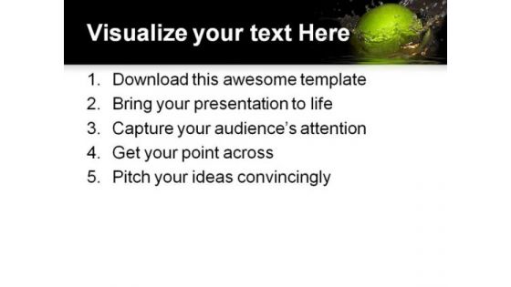 Green Apple And Bursts Food PowerPoint Themes And PowerPoint Slides 0311