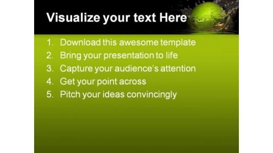 Green Apple And Bursts Food PowerPoint Themes And PowerPoint Slides 0311