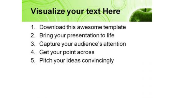Green Apple Food PowerPoint Template 0810