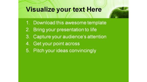 Green Apple Food PowerPoint Template 0810