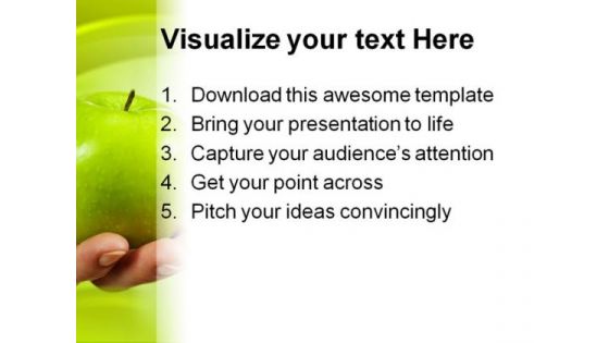 Green Apple Health PowerPoint Template 0610