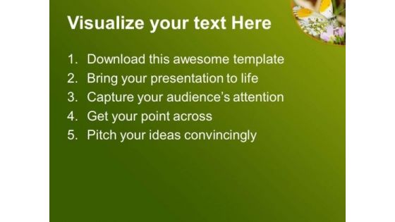 Green Background With Butterfly PowerPoint Templates Ppt Backgrounds For Slides 0613