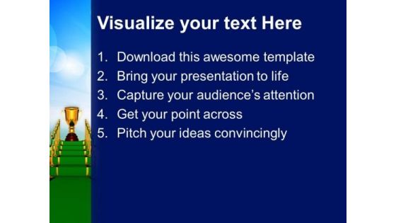 Green Carpet Path Winner Success PowerPoint Templates And PowerPoint Themes 0712