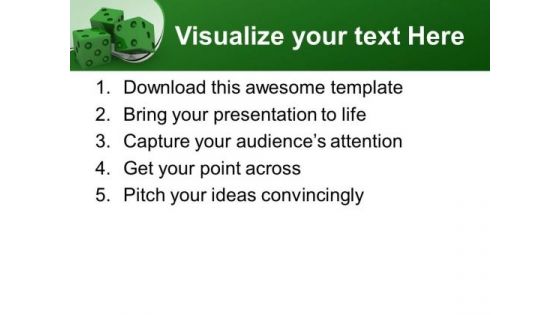 Green Dices Business PowerPoint Templates And PowerPoint Themes 0412