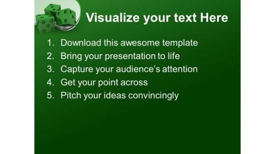 Green Dices Business PowerPoint Templates And PowerPoint Themes 0412