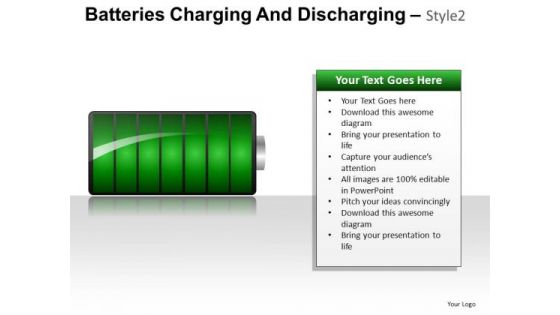 Green Energy Batteries Charging And Discharging PowerPoint Slides And Ppt Diagram Templates
