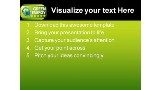 Green Energy Global PowerPoint Template 0810